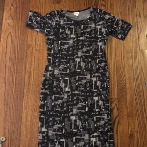Lularoe black and white jacquard Julia dress